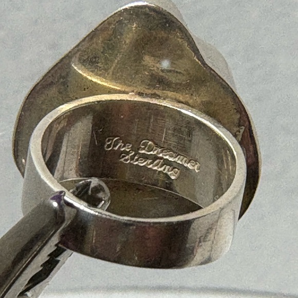 Echo of The Dreamer Vintage Aqua Sea Glass Ring in Sterling Silver - Picture 5 of 7